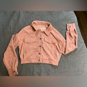 Corduroy crop jacket